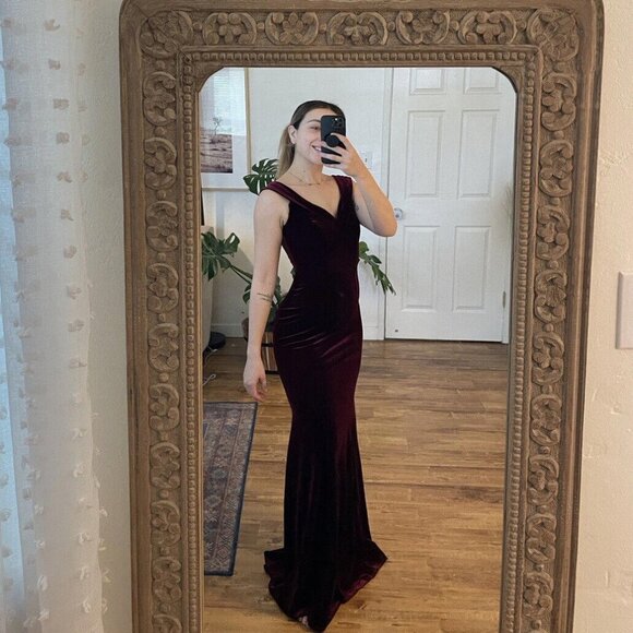 Windsor Formal‎ Long Maxi Dress Size Small S 3/4 Burgandy Wine Red Wedding - Picture 1 of 15